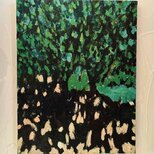 油彩画　原画「公園の木」アート　絵画　32×41㎝　F6　キャンバス