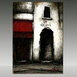 風景画 街角の絵 パリの絵 「路地裏のレストラン」