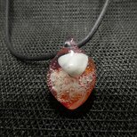 海月、NO.449（ガラス、トンボ玉、海、一点物、伝統工芸、海月、ネックレス）