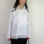【早得5%OFF】ワッシャーラッセルレース襟クシュブラウス a 卒業式 結婚式 卒園式 法事 ブライダル