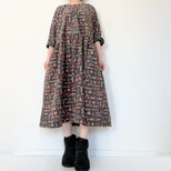 ちいさな旅のワンピース＊あったかコーデュロイ＊大人のナチュラルスタイル＊長袖＊ポケット付＊綿100％＊グレイッシュブルー