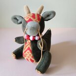 こぎん刺しの十二支ぬいぐるみ・辰　Lucky Dragon