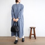 一年中活躍する羽織✦ 桐七炊きリネン 2wayシャツワンピース（ブルーグレー）OP48