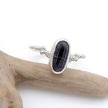 北海道 士幌町産 十勝石の粒飾りリング2　約12.5号 　天然石アクセサリー　一点物　macari