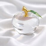 ガラスオブジェ｜Smallリンゴ 置物・インテリア クリスタル｜透明感のある果実モチーフ【efo2-2】