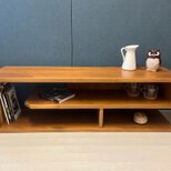 【送料無料】 テレビボード 棚板付き 縦格子型 シェルフ 小物置き パイン オーク 120cm