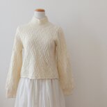 カシミヤ９５透かし模様のプルオーバー