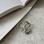 SC147-ヴィンテージブローチ U.S.A. 1960〜70's Green Rhinestone Shamrock