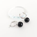 SUS316ピアス[Black onyx ball/Silver] オニキス 天然石 サージカルステンレス フォーマル