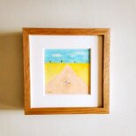 「春の空」原画 ※木製額縁入り（18㎝角）一点物 水彩 イラスト 北欧インテリア