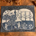 藍錠・ベンガラ泥染め染布　ミカンの国の冬のコピー