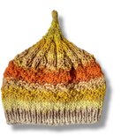 １点限定！　新作2026どんぐりニット帽子　野呂英作毛糸使用　イエローオレンジグラデーション　誕生日ギフト・プチギフトのコピー