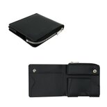 [送料無料]中身を入れても薄さをキープ！薄くて軽く速い、二つ折り財布『POKET FIT ポケトフィット』ブラック