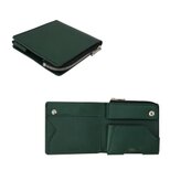 [送料無料]中身を入れても薄さをキープ！薄くて軽く速い、二つ折り財布『POKET FIT ポケトフィット』ダークグリーン