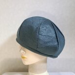 魅せる帽子☆春を先取り♪天然素材のリバーシブルベレー～グリーン&プリント柄