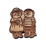 【木ｔｃｈ】クルミの木・ブローチ（ラッコーズ）ラッコ　貝