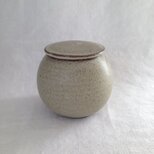 丸蓋物(白マット)赤荒土