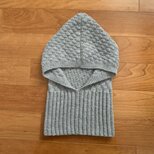 バラクラバ風　フード付きネックウォーマー（ライトグレイ）