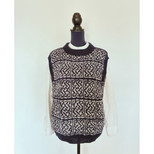 【一点もの】和の情景を編み込む手編みの編み込みベスト〜ユニセックスサイズ〜