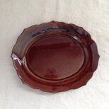 稜花リムオーバルプレート(飴釉)