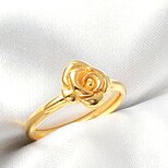 ゴールドローズ｛薔薇｝のリング・シルバー製【主張しすぎない程よいサイズ。】