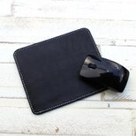 【名入れ無料】本革マウスパッド　ブラック