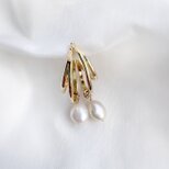 大ぶりイヤーカフ 淡水パール ゴールド【両耳イヤーカフ】