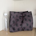 お弁当が傾かないエコバッグ・ナイロン製（黒猫）