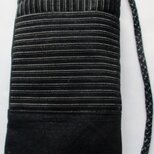 ９５９８　唐桟縞の着物で作ったスマホポーチ