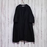 リネンカシュクールワンピース　黒色