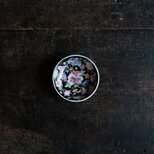 シノワズリな雰囲気◆中国景徳鎮　花文色絵小皿　中華料理　チャイナレトロ　エレガント　BK 黒　i3
