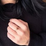 一点もの 小粒稀少なチョコレートブラウンケシ淡水パール リング重ね付け バレンタイン