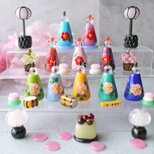 2026年ひな祭り＊とんぼ玉ひな人形 ガラスのミニチュア雛人形・三人官女と五人囃子