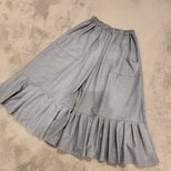グレーウールプリーツガウチョパンツ