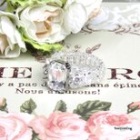 （新作）スワロとジルコニアのアイスリング〔スワロ/ジルコニア ビーズリング〕《ビーズアクセサリー》