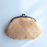 手織りオーバル型ポーチ〈yellow round cross〉