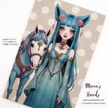 《干支 午：共に駆ける存在》☘️私と馬  オラクルカード風 お財布 スマホに入る イラスト お守り プラスチック カード