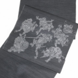 西陣織 麻絹なごや帯 「河鍋暁斎・百鬼夜行」