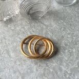 SC150-ヴィンテージブローチ U.S.A. 1950-60's Gold Tone Interlocking Circles