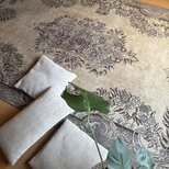 超大判165×265メダリオン　ベージュ×グレイ　トルコヴィンテージラグ