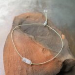 アンティーク　古代瑪瑙　極小　白　＋　グーズベリー　ブレスレット　千世 chitose