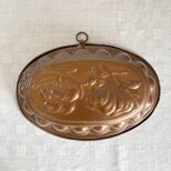 コッパーモールド お菓子焼型 フルーツ柄大きなオーバル（壁掛けリング付き） 19kwe18-1