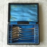 銀製 ティースプーン6本セット　シルバースプーン （オリジナルケース入り）14TWe3