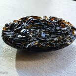 ガラスのトレイ -「 茶色のガラス 」・11cm・光沢