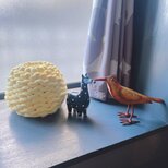 チャンキーニットのクッションオブジェ♡まつぼっくり　カスタードイエロー