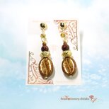 珈琲豆イヤリング＊タイガーアイ