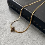 NA154-【 AVON 】エイボン・ヴィンテージネックレス  Gold Tone Red Faceted Stone