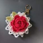 バラモチーフ　キーホルダー　ハンドメイド