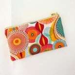 フランス生地　ポリエステル　太陽に引き寄せられる花花　ポーチ（MS)　カード入れ　コスメ入れ　薬入れ