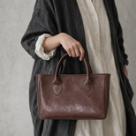 本革 スモールアトリエバッグ アンティークブラウン｜HMA刻印 牛革 ミニトート